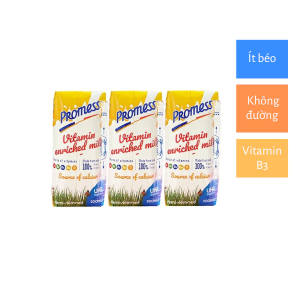 Thùng Sữa Tươi Promess Pháp Bổ sung Vitamin 200ml