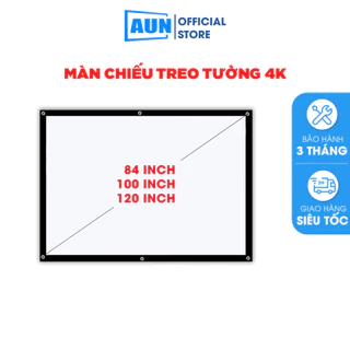 Màn chiếu trắng gắn tường 4K chất liệu PVC tỷ lệ 84 - 100inch chuyên dụng cho máy chiếu, loại dày, cuộn gọn được