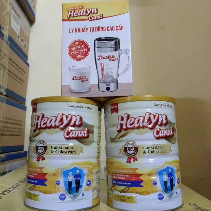 Sữa Non HEALYN CANXI 800g, Bổ Xung Canxi Hữu Cơ, Ngăn Ngừa Loãng Xương( 2 HỘP TẶNG 1 LY KHUẤY TỰ ĐỘNG)