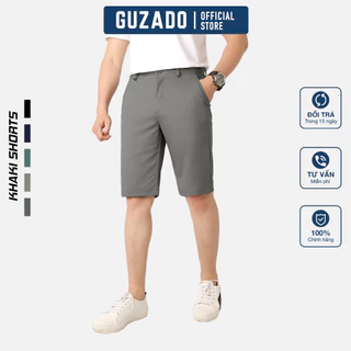 Quần Short Nam GUZADO Mẫu Cạp Cúc Kaki Premium Mềm Mại, Đứng Form, Co Giãn Thoải Mái MKS01