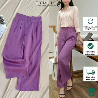 Quần Ống Rộng Chất Liệu Linen Tưng Premium Màu Tím Q411 TYMLIC