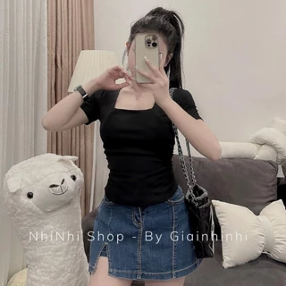 Áo cổ vuông rúm eo siêu xinh siêu hot