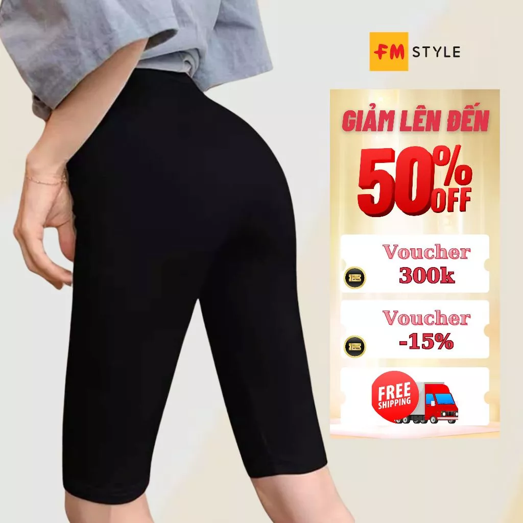 Quần legging FMSTYLE nữ tôn dáng thun cotton dẻo phù hợp chơi thể thao đi dạo size S,M 24031248