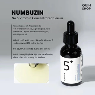 Tinh Chất Dưỡng Sáng, Ngừa Lão Hóa Da Numbuzin No.5+ Vitamin Concentrated Serum