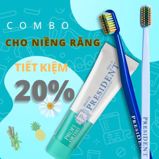 [Combo giảm 20%] Dành cho răng niềng PresiDENT PROFI kem đánh răng ORTHO Braces và Bàn chải Orthodontic