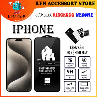 Kính cường lực iPHONE KINGKONG WEKOME chống tỉnh điện hàng chính hãng BR (IPhone 6 Plus đến IPhone 15 Pro Max)