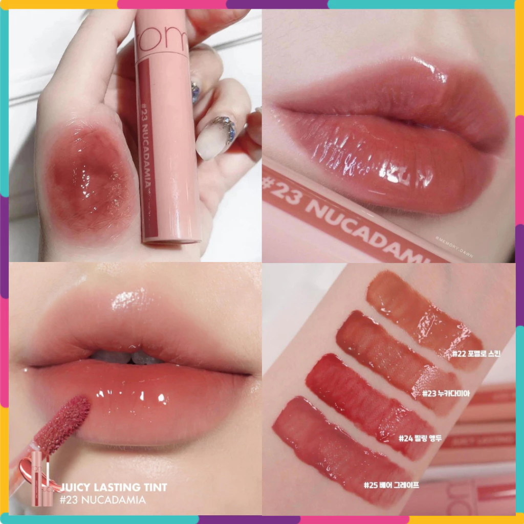 Son Romand Bóng Juicy Lasting Tint Màu Juicy 23 Nucadamia (Mood Nude) Đỏ Nâu Nude Độc Đáo 5ML [CAM KẾT CHÍNH HÃNG]