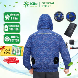 [100% COTTON] Áo Điều Hòa KITO Nhật Bản Chính Hãng Pin 26.000mAh, Quạt 13V không chổi than, BH đổi mới phụ kiện 1 Năm