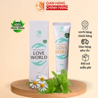 Kem Đánh Răng Love World (Làm Trắng Răng Tự Nhiên, Giảm Hôi Miệng, Ê Buốt Răng, Sạch Mảng Bám, Cao Răng, Vôi Răng 60gr)