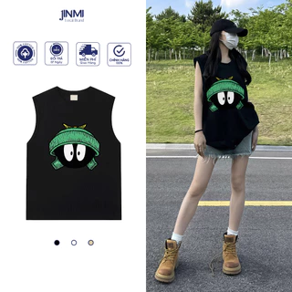 Áo Ba Lỗ Tank Top Nữ Jinmi Cotton Dày Dặn in hình MẮT TO Phong Cách Unisex JM52