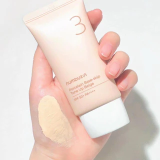 Kem Chống Nắng Numbuzin No.3 Porcelain Base-skip Tone Up Beige SPF50+ 35g