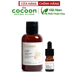 Combo gel bí đao rửa mặt Cocoon 140ml + Dung dịch chấm mụn bí đao cocoon 5ml - Thuần Chay Việt Nam