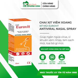 Xịt Mũi Eurovit - Hỗ Trợ Phòng Ngừa Cảm Cúm, Viêm Mũi, Viêm Xoang (Chai 30ml)