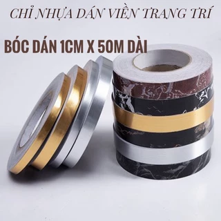 Cuộn nẹp chỉ dán viền trang trí dài 50m, trang trí vách tường, nội thất gạch ốp lát không thấm nước