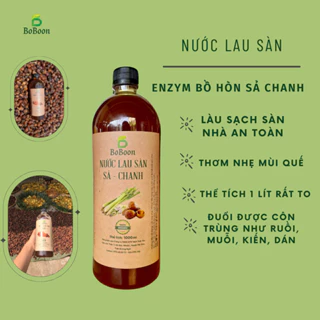 Nước lau sàn bồ hòn sả chanh hữu cơ lên men enzym sinh học thiên nhiên Boboon 1000ml