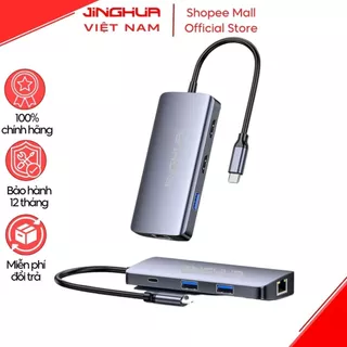 Hub Type C Chia Cổng USB Tốc Độ Cao JINGHUA, Cổng Chia USB TypeC Ra HDMI VGA Lan RJ45, Cho Laptop, Macbook, Điện Thoại