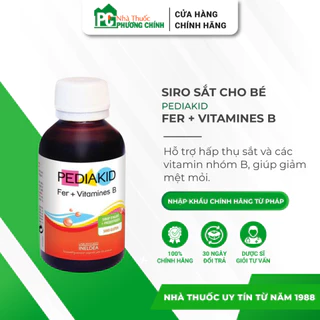 Siro Bổ Sung Sắt Và Vitamin Nhóm B Cho Trẻ - Pediakid Fer + Vitamines B Chai 125ml