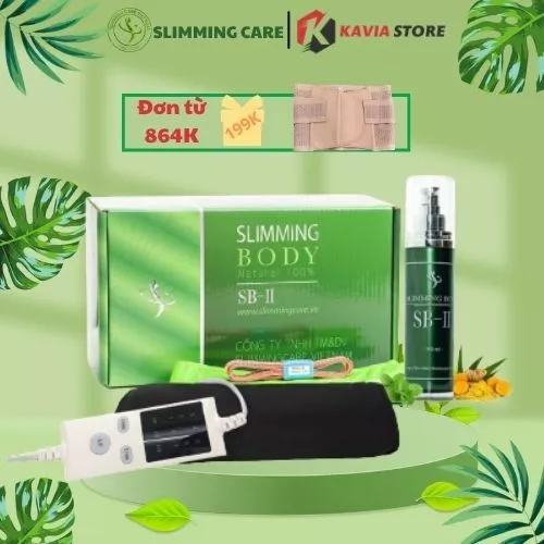 Đai nịt bụng giảm mỡ ủ nóng Slimming Body SB2 full bộ kèm tình dầu ủ nóng giảm mỡ bụng đánh bay mỡ thừa - Kavia Official