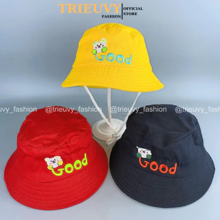 [2-6 tuổi 50-52cm] Nón bucket trẻ em Good, mũ tai bèo rộng vành chống nắng cho bé trai/bé gái thoáng - TRIEUVY_FASHION