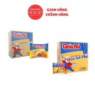 Thùng 30 Gói Mì Ăn Liền Gấu Đỏ Gà Sợi Phở / Tôm Chua Cay 64Gram