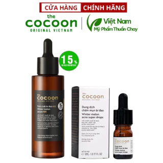 Bộ tinh chất bí đao cocoon 70ml N15 + Dung Dịch Chấm mụn bí đao cocoon 5ml