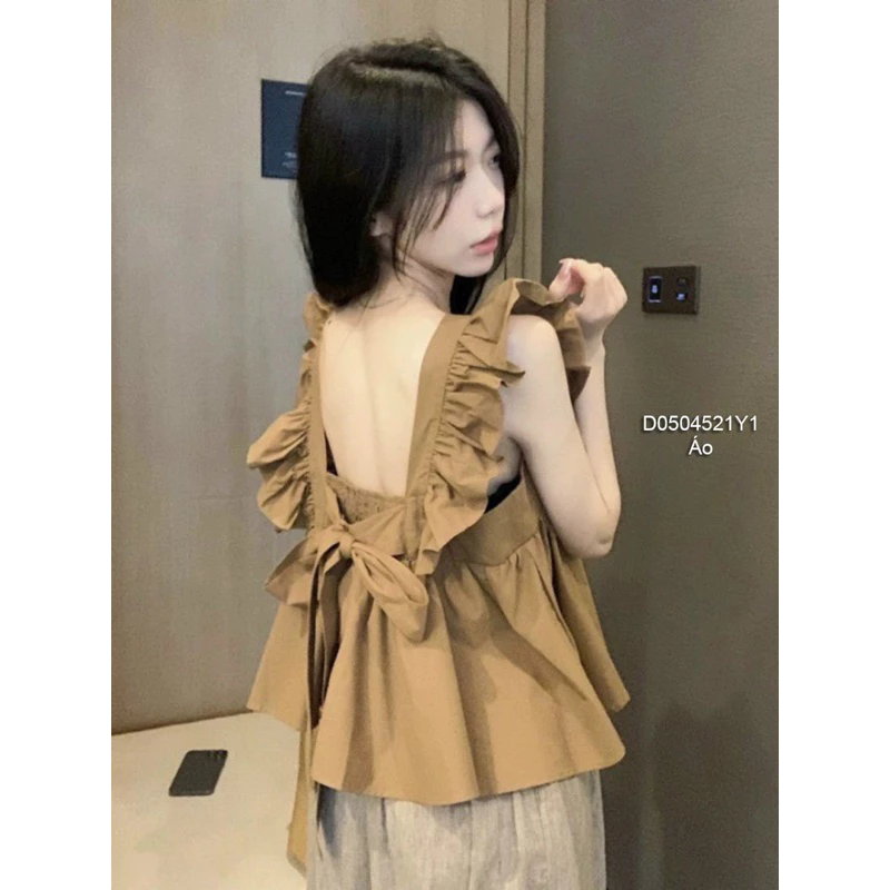 Áo babydoll cổ vuông tay cánh tiên sang trọng VIENS STORE