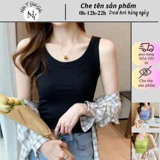 Áo Bra Nữ, Áo Ba Lỗ Cotton Tăm Dáng Dài Màu Pastel Siêu Hot 715