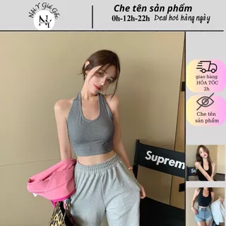 Áo Croptop Cổ Yếm, Áo Kiểu Cổ Yếm Hở Lưng Siêu Hot