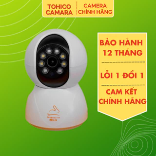 Camera IP RABITCAM không râu trong nhà độ phân giải 2K xoay 360 độ, hỗ trợ xem đêm có màu, đàm thoại 2 chiều