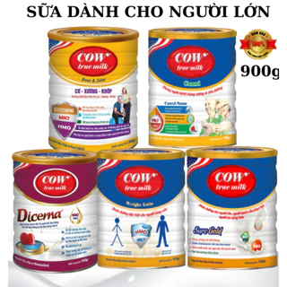 Sữa bột Cow true milk 900g dành cho người lớn - Cơ xương khớp, tiểu đường, canxi