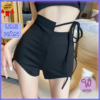 Quần short nữ dance cạp cao Wiceda , quần đùi tập nhảy đen lưng cao ôm body chất vải co giãn phong cách cá tính.