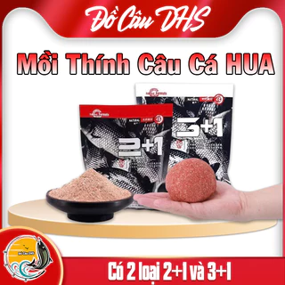 Mồi câu cá HUA tổng hợp siêu nhạy câu cá chép cá diếc cá trắm Mồi 2+1 và Mồi 3+1 - Đồ Câu DHS