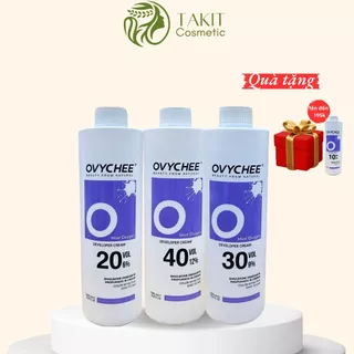 Ovychee Oxy trợ nhuộm bạc hà 1000ml 20 VOL (6%) lên màu nhanh, màu sáng bóng, không sót, an toàn