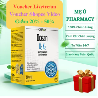 Siro Nhỏ Giọt Ocean D3 K2 Hỗ Trợ Tăng Cường Hấp Thu Calci, Giúp Xương, Răng Chắc Khoẻ - Chai 20ml