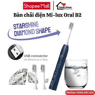 Bàn chải điện đánh răng Xiaomi Mi-Lux Oral X2, B2 công nghệ sóng siêu âm làm sạch sâu cho người lớn, chống nước IPX7