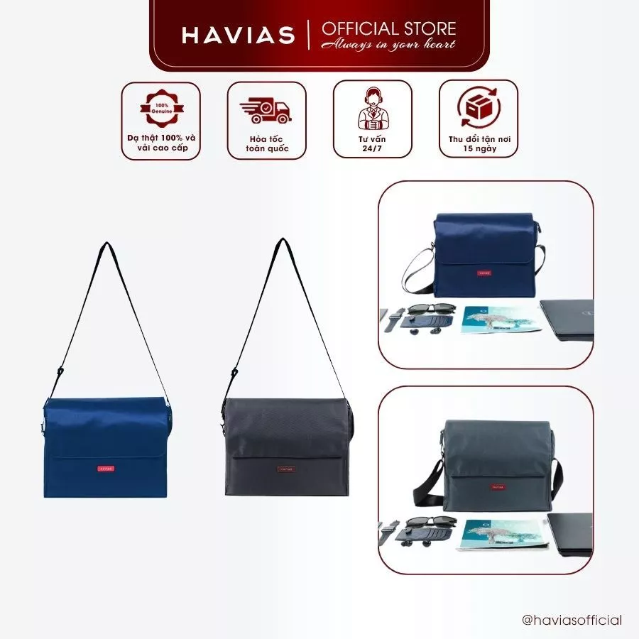 MESSENGER HAVIAS túi đeo chéo đựng vừa laptop vải Oxford cao cấp nhập khẩu