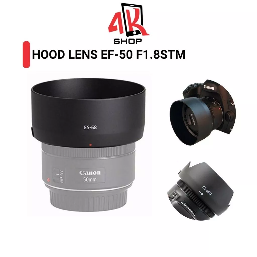 Loa che nắng cho lens canon EF 50mm F1.8stm phụ kiện bảo vệ lens và ống kính