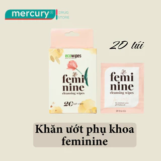 Khăn ướt vệ sinh Phụ nữ Feminine Cleansing Wipes Hộp 20 Gói mini EcoWipes