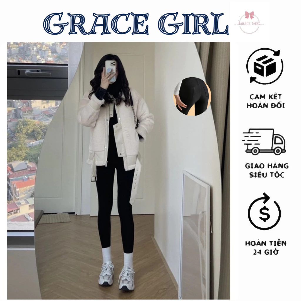 Combo 2 quần dài legging cotton co dãn thoáng mát Grace Girl