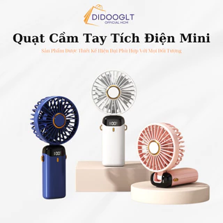 Quạt cầm tay tích điện dung lượng pin 10.000 mAh cao nhất trên thị trường, quạt mini 5 tốc độ gió linh hoạt ( didooglt )