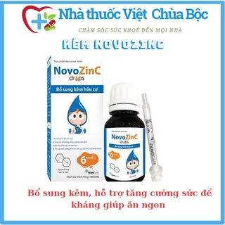 Kẽm Cho Bé NovoZinC, Kẽm Hữu Cơ Cho Bé Giảm Tiêu Chảy, Tăng Đề Kháng, Ăn Ngon Miệng 15ml