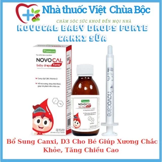 Siro Nhỏ Giọt Novocal Baby Drops Forte Canxi Sữa Bổ Sung Canxi, D3 Cho Bé Giúp Xương Chắc Khỏe, Tăng Chiều Cao