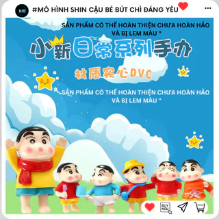 Mô hình Shin cậu bé bút chì Crayon Shin-chan dễ thương, màu sắc đẹp, bền màu, chất liệu nhựa an toàn, để decor, sưu tầm