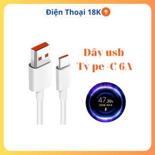 Dây cáp sạc nhanh Xiaomi zin 6A ,hỗ trợ sạc nhanh 33W 55W 67W 120W cho k40 k40s, k50,k50 gaming ,mi12