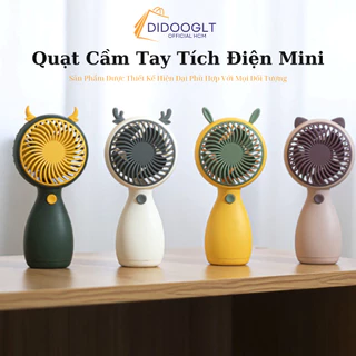 Quạt Điện Cầm Tay Mini, Quạt Tai Thú Tích Điện, Quạt Để Bàn Nhỏ Gọn Tiện Lợi Nhiều Màu Sắc