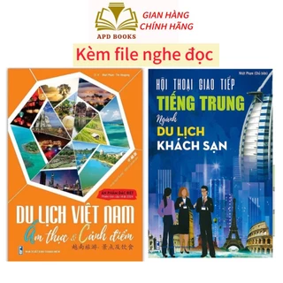 Sách - Combo: Du lịch Việt Nam ẩm thực cảnh điểm  + Hội thoại giao tiếp tiếng trung ngành du lịch khách sạn