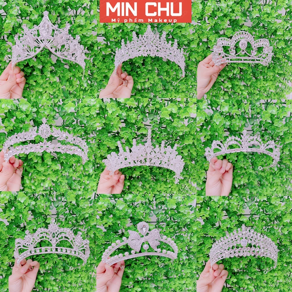 Vương miện đính đá cô dâu mẫu bán chạy nhất Min Chu Store