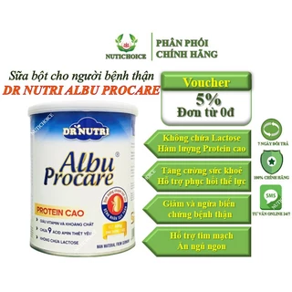 Sữa dinh dưỡng chuyên biệt cho người chạy thận Dr Nutri Albu Procare giảm và ngừa biến chứng suy thận, không lactose