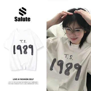 Salute local brand Áo phông nữ form rộng số T'S1989 trắng áo thun tay ngắn 100%cotton Y0910