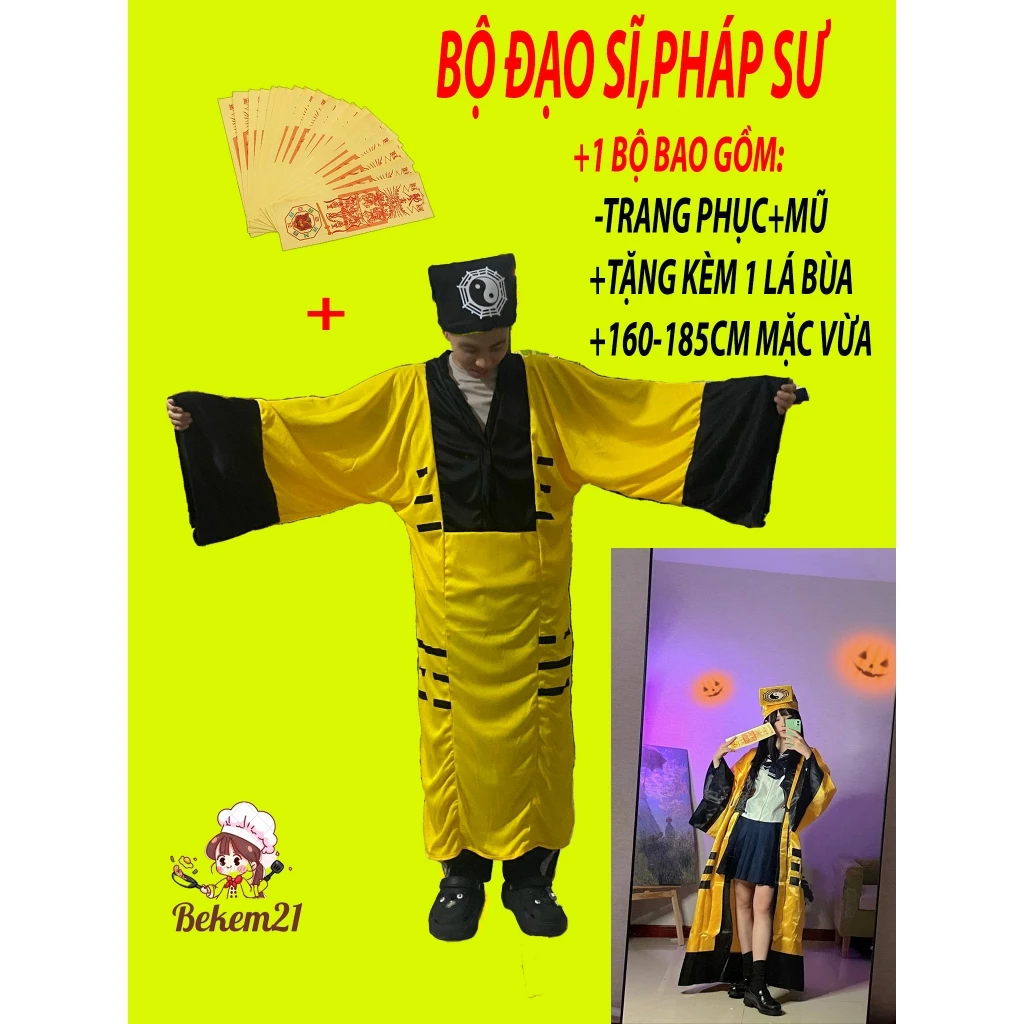 Trang Phục Pháp Sư, Trang Phục Đạo Sĩ, Quần Áo Pháp Sư, Quần Áo Đạo Sĩ - Loại Vải Đẹp